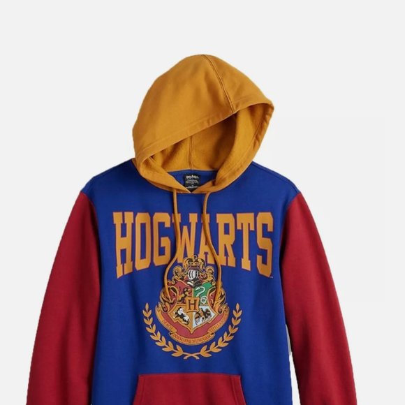 Men's Harry Potter Hogwart's Crest Blue Pullover Graphic Hoodie Size small NWT - Picture 1 of 4